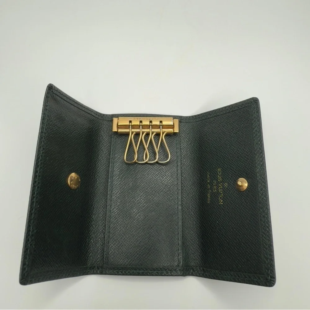 Louis Vuitton Vintage 4 Key Holder/Wallet | Taiga Green Leather | Unisex |